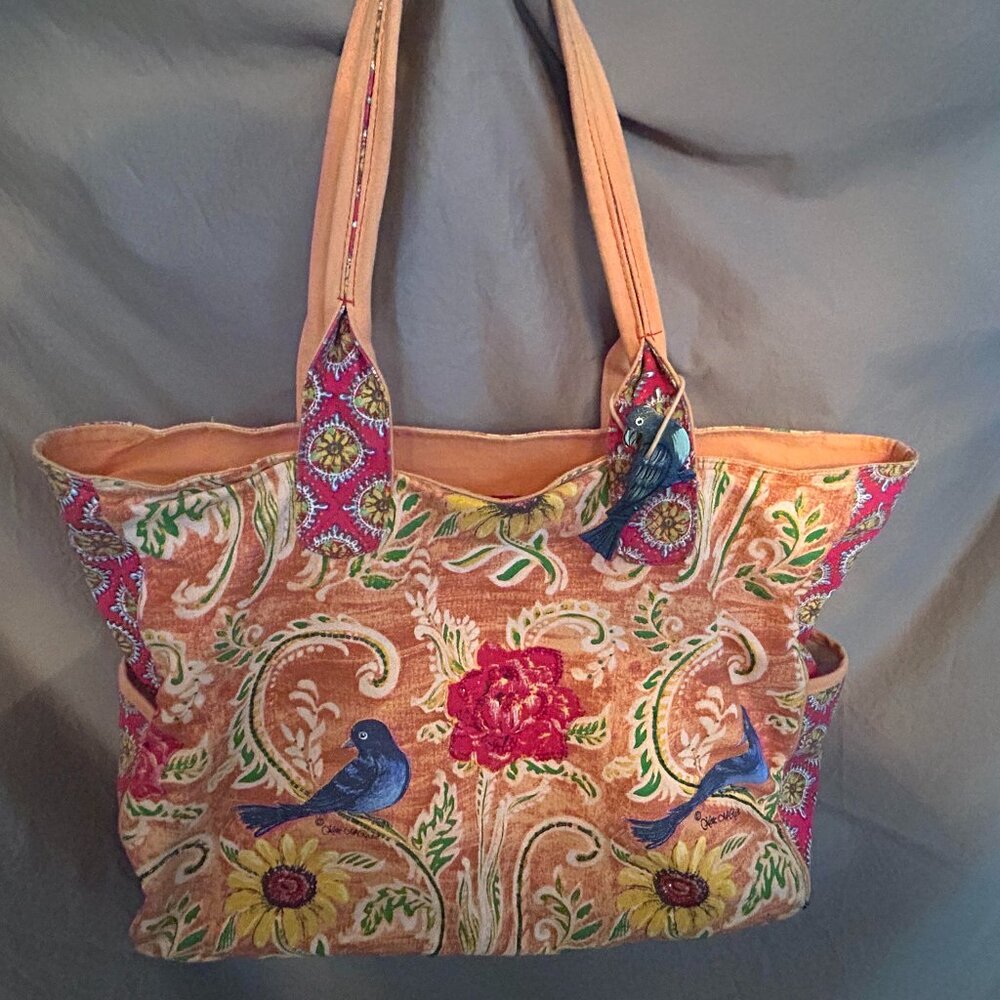 Kate McRostie tote. Vibrant colors with sequin touches.